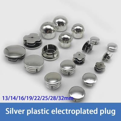 Dia13/16/19/22/25/28/32mm Electroplat Plated Plug Plastic Plated Plug Round Tube Plug Seal Cap Anti Slip Silent Wear-Resistant