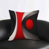Modern Abstract Geometric Pillowcase, Red Black Circle Art Cushion Cover, Minimalist Home Decor, Living Room Sofa Throw Pillow