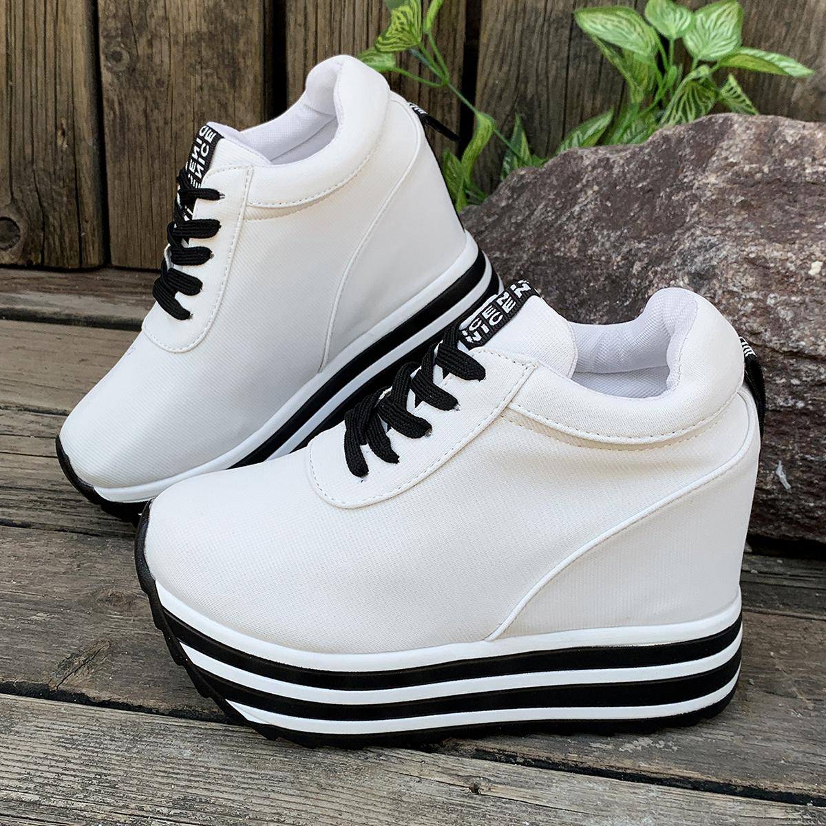 

Luxury Women S Shoes Super-High Heel Wedges Round Toe Platform Casual Sneakers Black Heels Elegant Woman New Collection On Offer 35