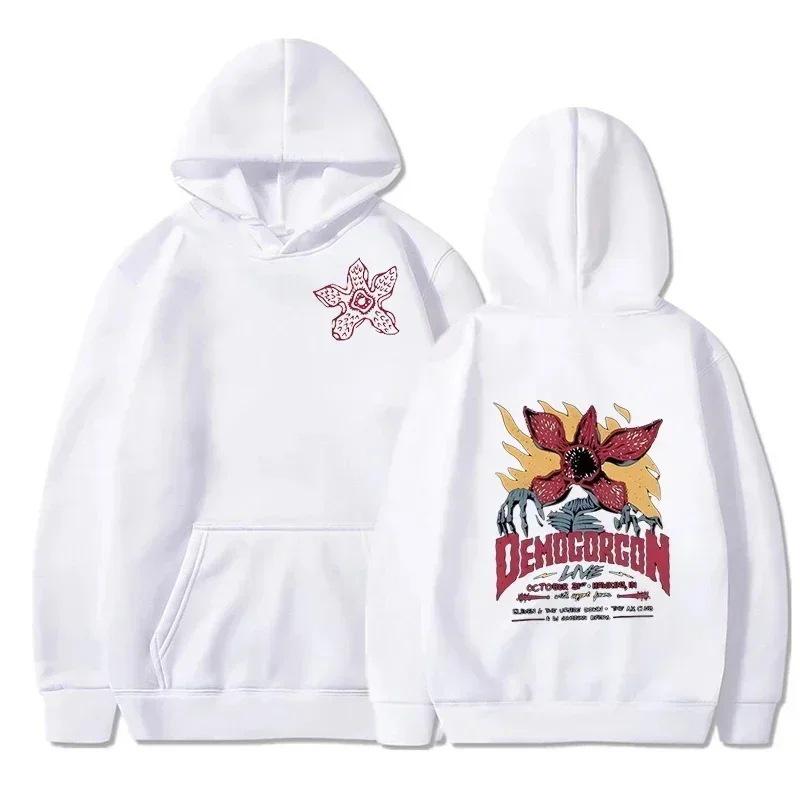 Unisex Velvet Loose Hoodie with Strange TV Show Words Design - Spring/Autumn