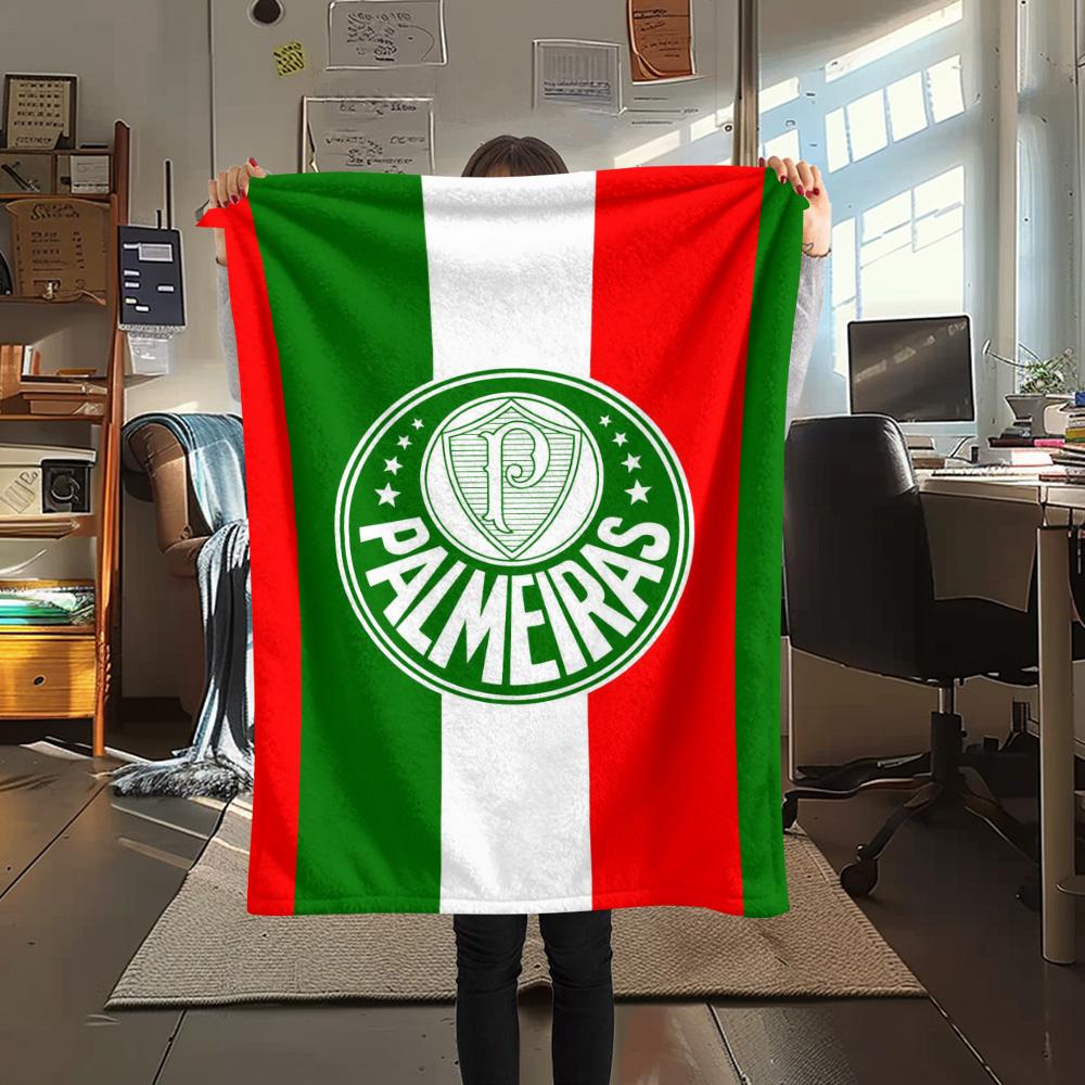 1Pc Palmeiras Print Flannel Blanket High Quality Warm Comfortable Cover for All Seasons Perfect for Gifts Home Decor