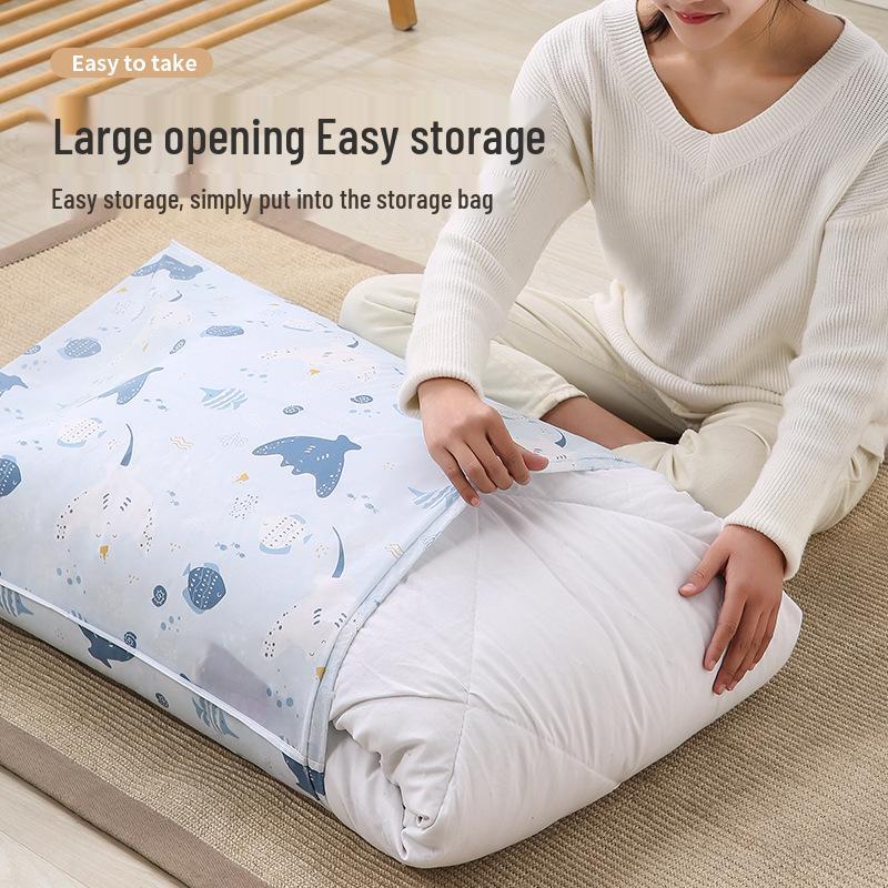 Large Capacity Duvet Storage Bag with Drawstring, Foldable, Dustproof, and Moistureproof for Clothes and Quilts