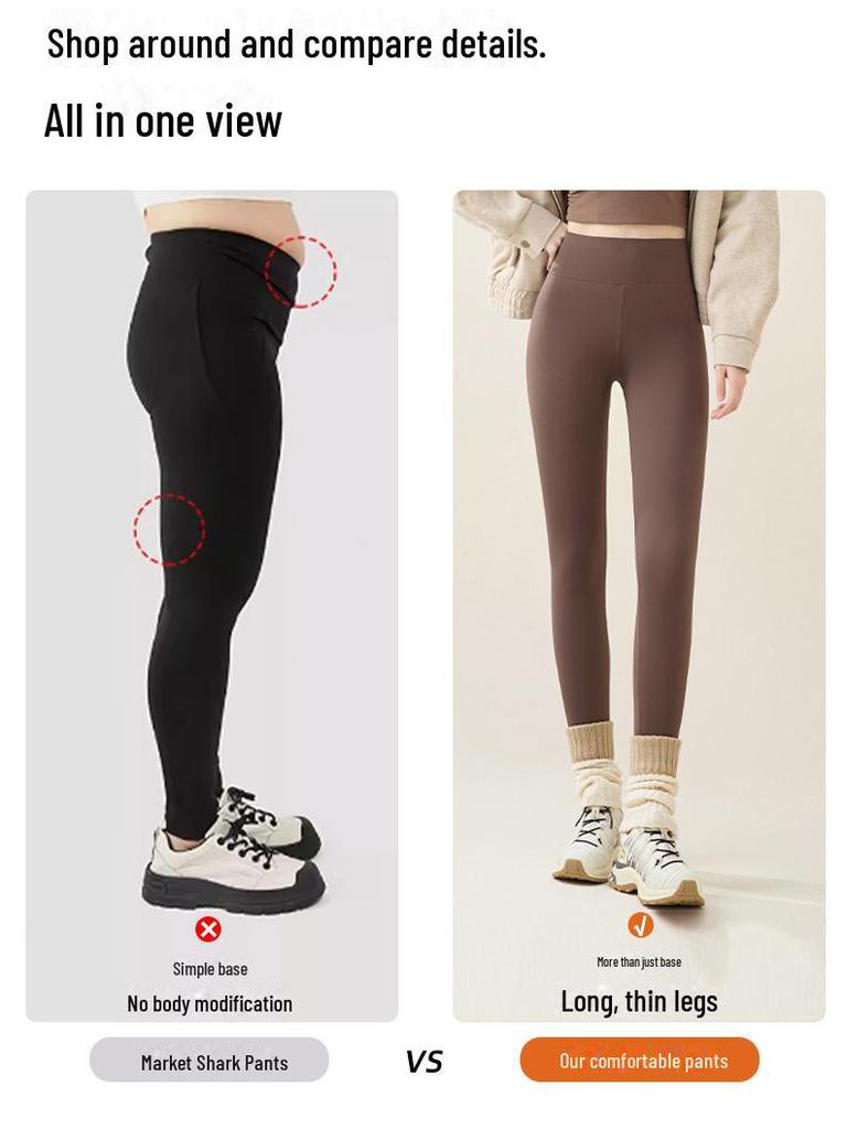 Plüsch-Leggings für Damen: 2024 Verdickte Lammfell-Baumwollhose für Herbst und Winter.