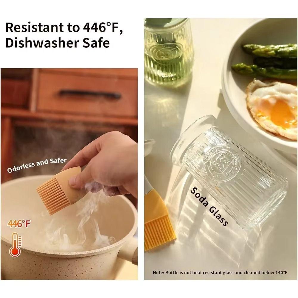 Silikonowy Pędzel do Oleju BBQ 3 w 1 Butelka z Dozownikiem Oleju z Pędzlem Pędzel do Nakładania Sosu Barbecue