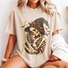 Skeleton Witch Hugging Dachshund Shirt, Gothic Wiener Dog Tee, Halloween Dog Mom Gift, Spooky Pet Lover Apparel