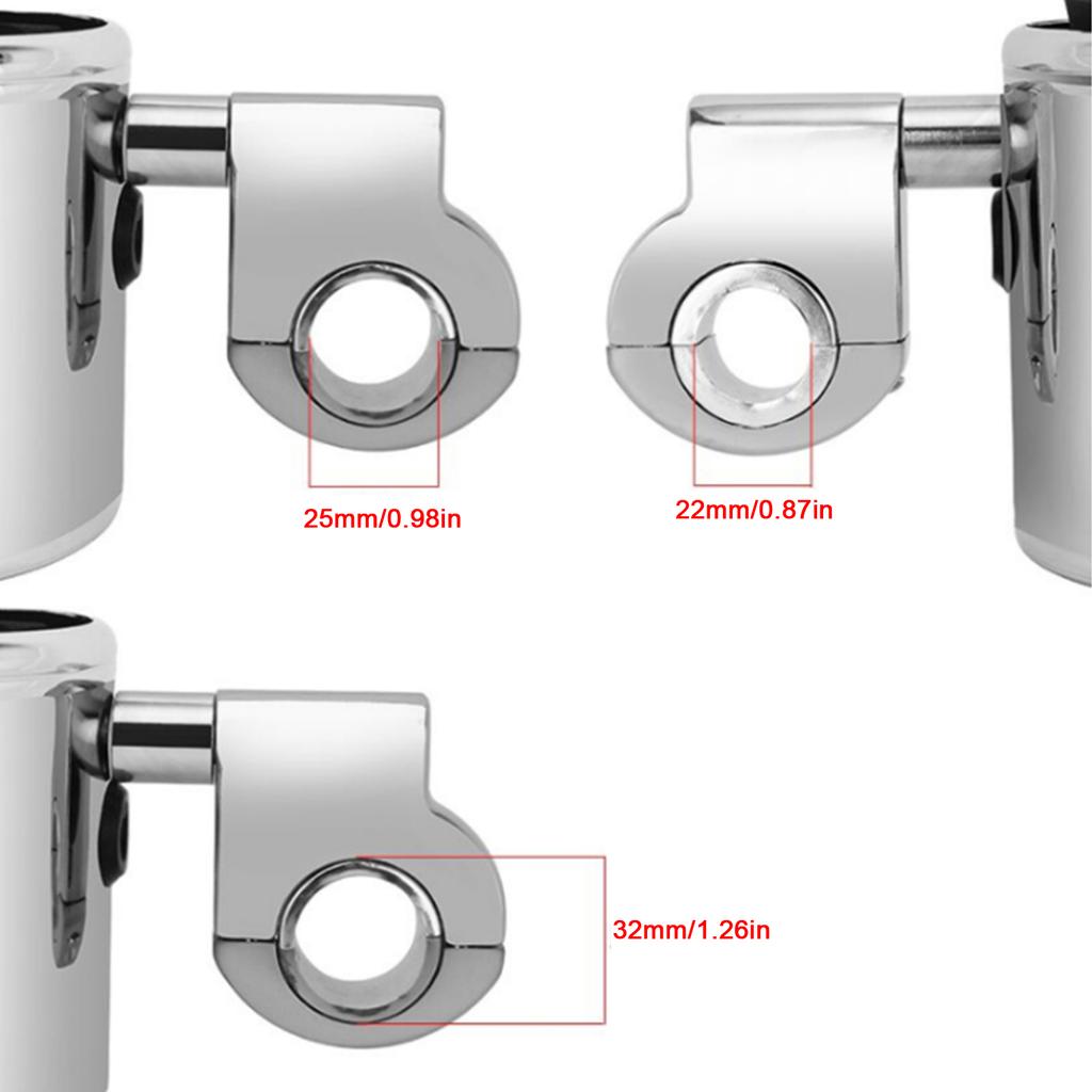 Χειρολαβή ποτηροθήκη μοτοσικλέτας Χειρολαβή ποτηροθήκη μοτοσικλέτας Ρυθμιζόμενη Universal Chrome για ATV Λαβή 22‑32mm