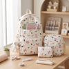 Zaino da Bambina Set da 3 Pezzi con Stampa Floreale Design Carino alla Moda per la Scuola