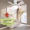 Six-Leaf Flower Pattern Ceiling Fan Light with Removable Blades, E27 Base, Ideal for Bedroom & Living Room.