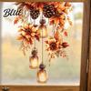 Decorative Holiday Window Maple Leaf Thanksgiving Clings Static Film Fall Autumn Pumpkin Floral Glass Reusable Stickers Decals Removable Harvest