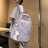 Drawstring Backpack Girl's Large Capacity Backpack Color Contrast Student Schoolbag Travel Bag
