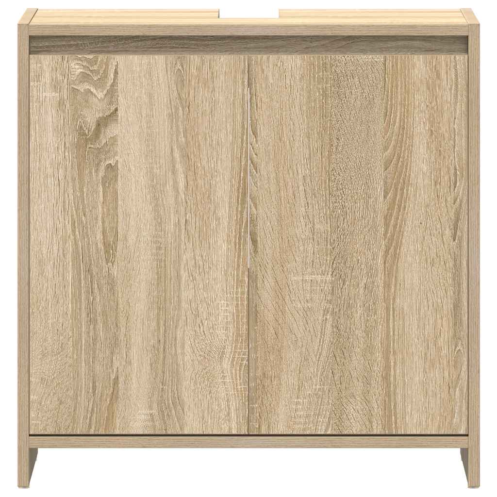 Waschbeckenunterschrank Badezimmer Sonoma Eiche 60x33x61 Cm Aus MDF