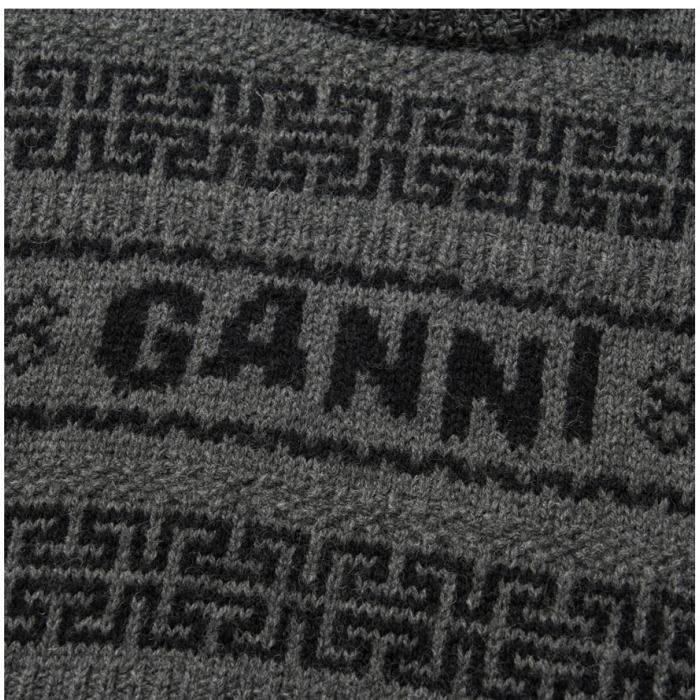 Ganni K2175 220 Graphic Logo LambSwool Women S Knit