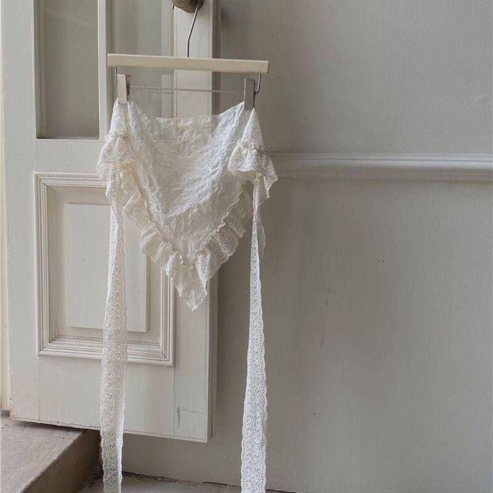 Ethnic Style Lace Headband Embroidered Embroidered Flower Scarves Retro Lace Head Scarf  Women