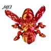 Collectible Bee Figure 3D Printed Mechanical Figurine, Hornet Ornament with Movable Joints, Articulated Wasp Desktop Model Fidget Toy, Insect