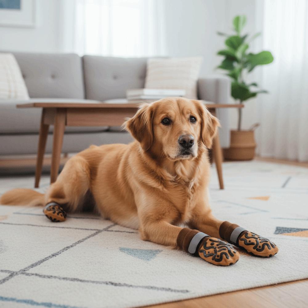 4pcs/set Anti-Scratch Anti-Slip Dog Socks Waterproof Dog Boots Dog Shoes  Prevent Licking Paws