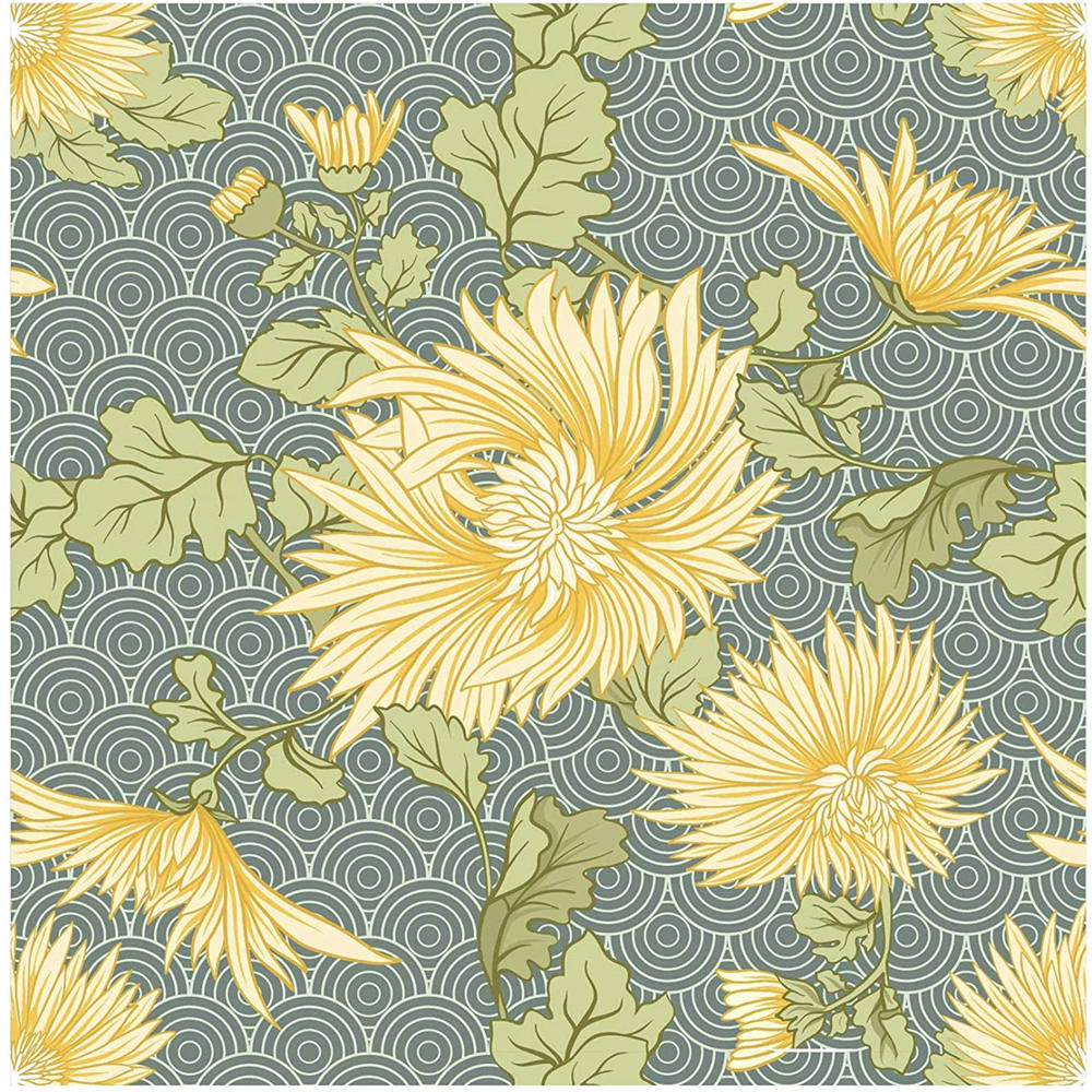 

Элегантные обои самоклеящиеся с узором «Желтые ромашки» Водонепроницаемый декор для стен, готовый к поклейке, для мебели 3mx45cm