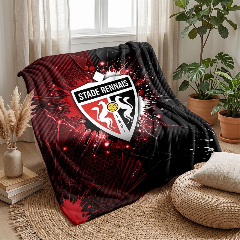 Stade Rennais FC Soft Flannel Fleece Blanket Lightweight Cozy Warm Throw Blanket For Sofa Bed Home Decor