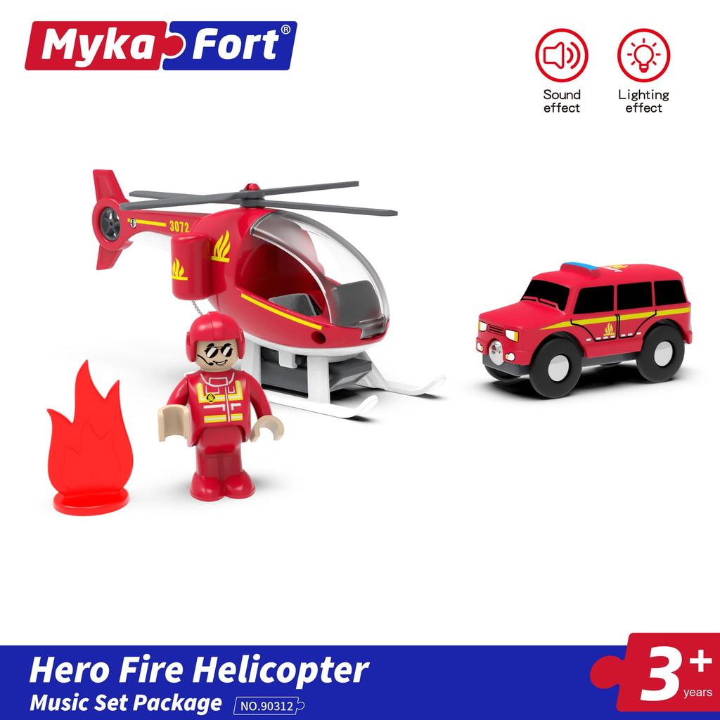 Sound & Light Track Car Police Station Fire Rescue Role-Play Toy for Kids