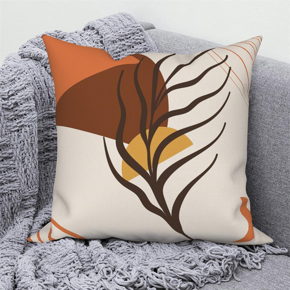 Home Sofa Office Cushion Pillowcase Wholesale  Nordic Style Abstract Plant Floral