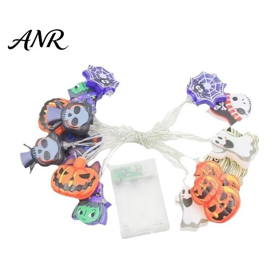 Bedroom Festive Lighting Halloween String Lights, 10/20 LED Spooky Pumpkin Ghost Fairy Light, Battery Decorative Powered Bulbs Operated Lights