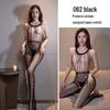 Black Open-Crotch Fishnet Stockings - No Need To Remove, Sleek and Sexy One-Piece, Perfect for a Seductive Night In.