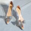 Fashion Fashion High Heels for Women Spring/Autumn Pointed Thin Heels Transparent Single Shoes New Rhinestone Bow High Heels for Women