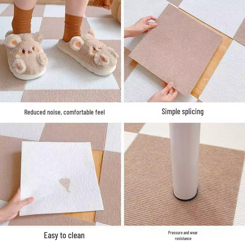 Non-Slip Interlocking Soundproof Carpet Tiles for Commercial & Bedroom Floors – Waterproof & Adhesive-Free