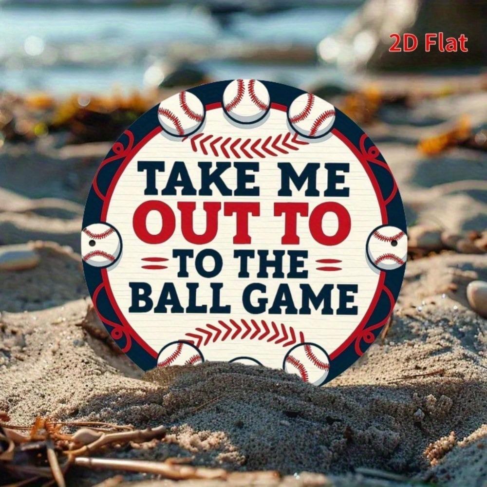 Baseball Metal Wall Art 2D Flat Sign 8x8 Inch Player Decor Home Bar Gift