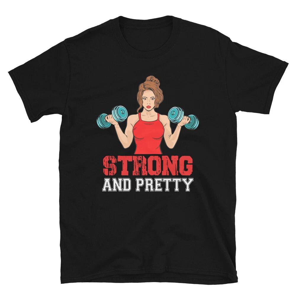 Weightlifting Strength Training Strong & Pretty Sexy Woman T-Shirt L