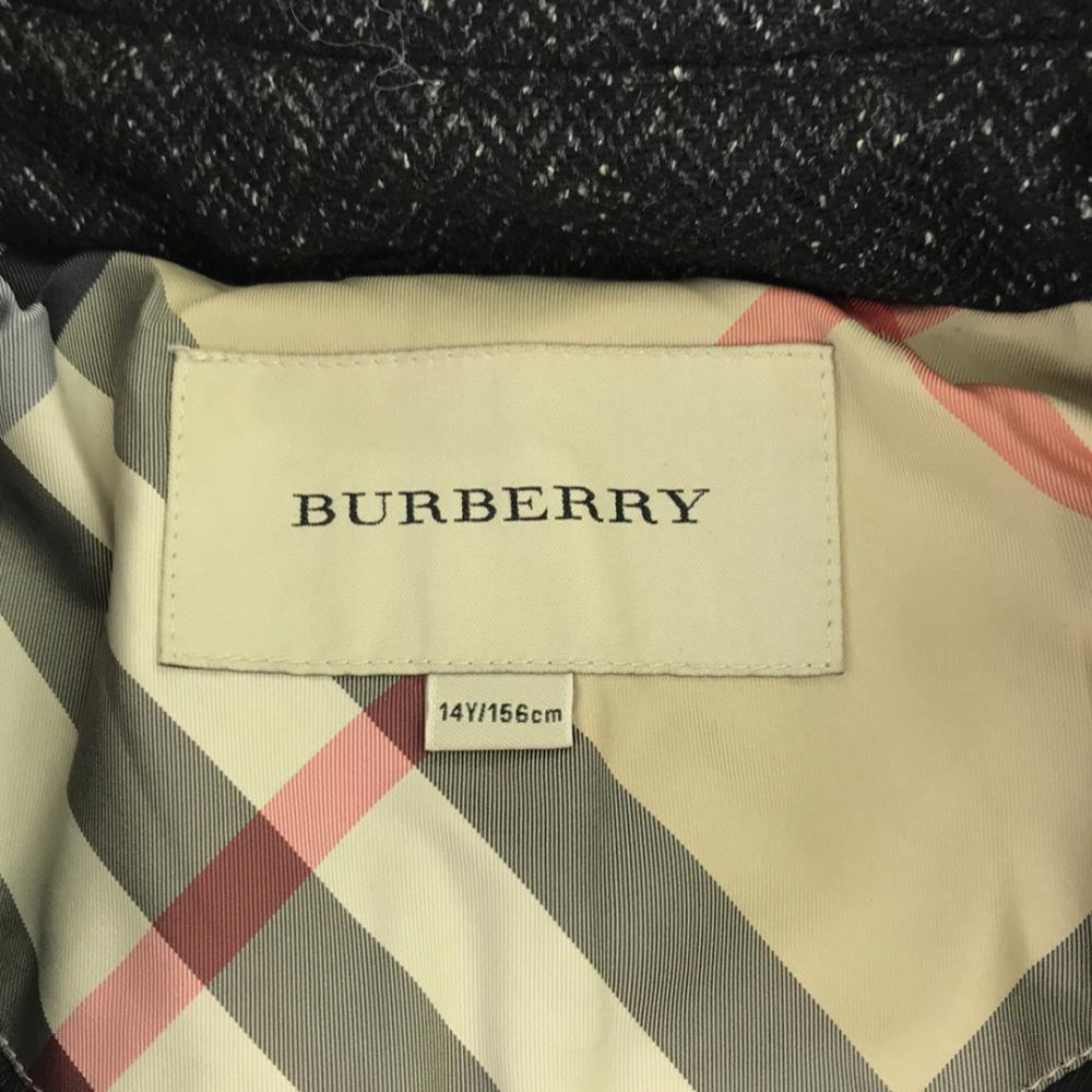 BURBERRY Herringbone quilting trench coat 14Y black Kid's Used
