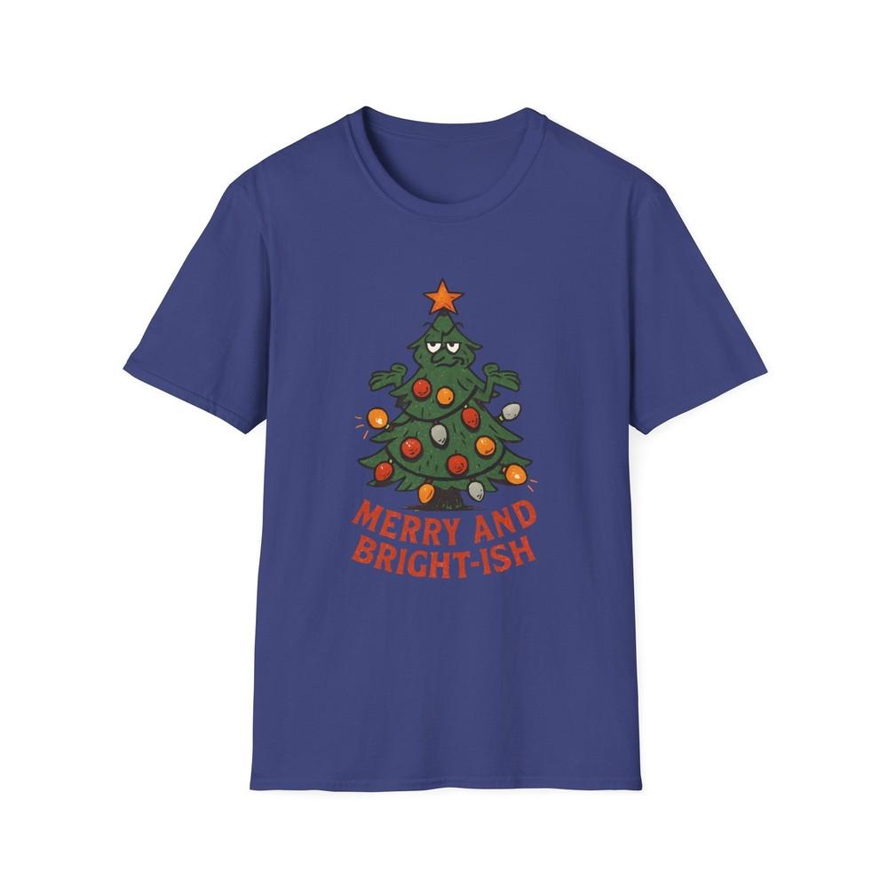 

Unisex Softstyle T-Shirt Funny Christmas Tree Tangled Lights Holiday Cartoon 4XL