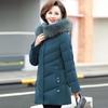 Jachetă de iarnă pentru femei Parka cu guler de blană Pardesiu cu glugă pentru femei Parka căptușită din bumbac gros și cald