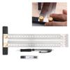 200mm Woodworking Stainless Steel T Ruler Marking Ruler DIY Measuring Scribe Line Tool