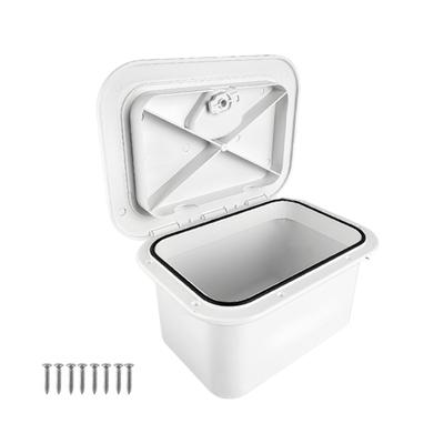 Lockable Tackle Box Organizers Marine Deck Storage Box Boats Accessory Fishing Tackle Organizers Container White