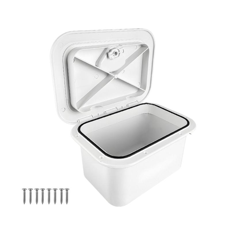 

Lockable Tackle Box Organizers Marine Deck Storage Box Boats Accessory Fishing Tackle Organizers Container White 1