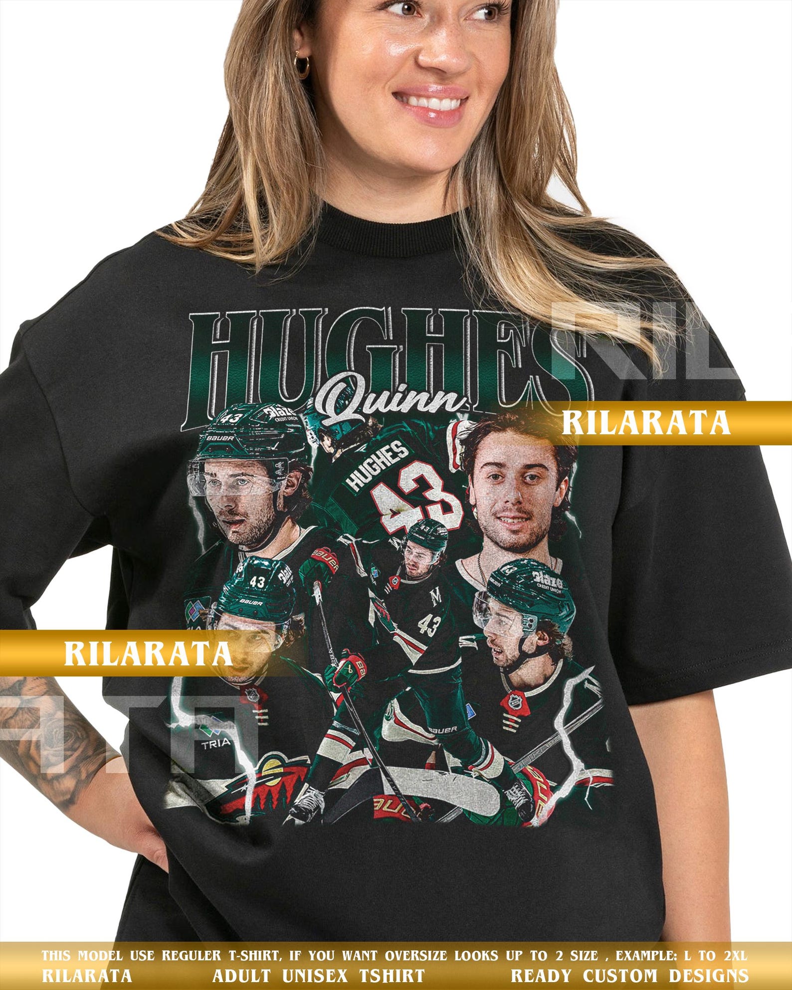 Quinn Hughes Ice Hockey Vintage T-Shirt Gift for Women and Man Shirt Unisex Tee Sport SweaT-Shirt 4XL