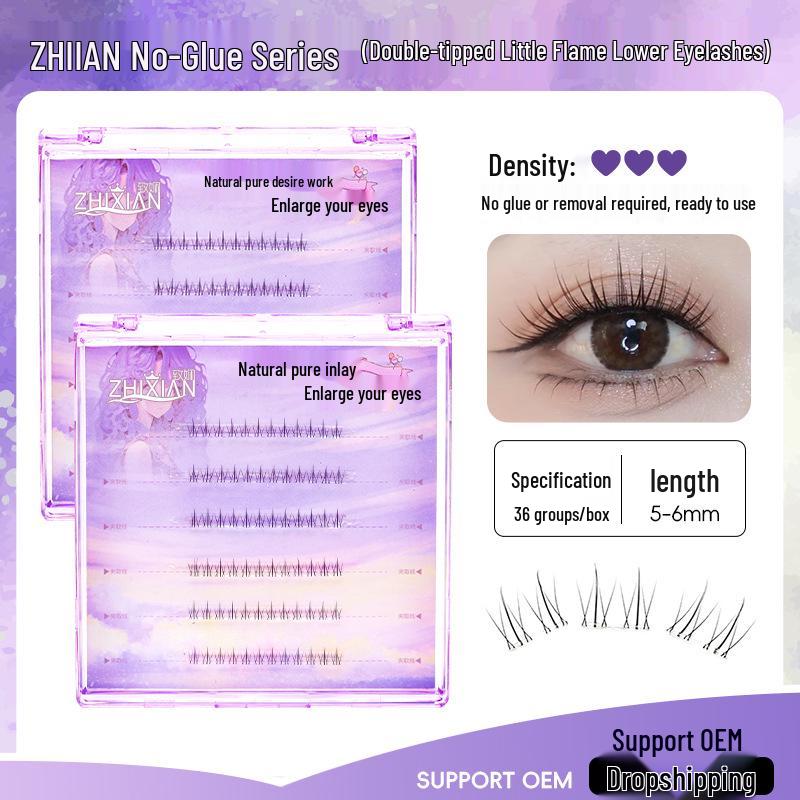 

Fox-Eye Stemless Glue-Free False Eyelashes - Natural, Easy Removal