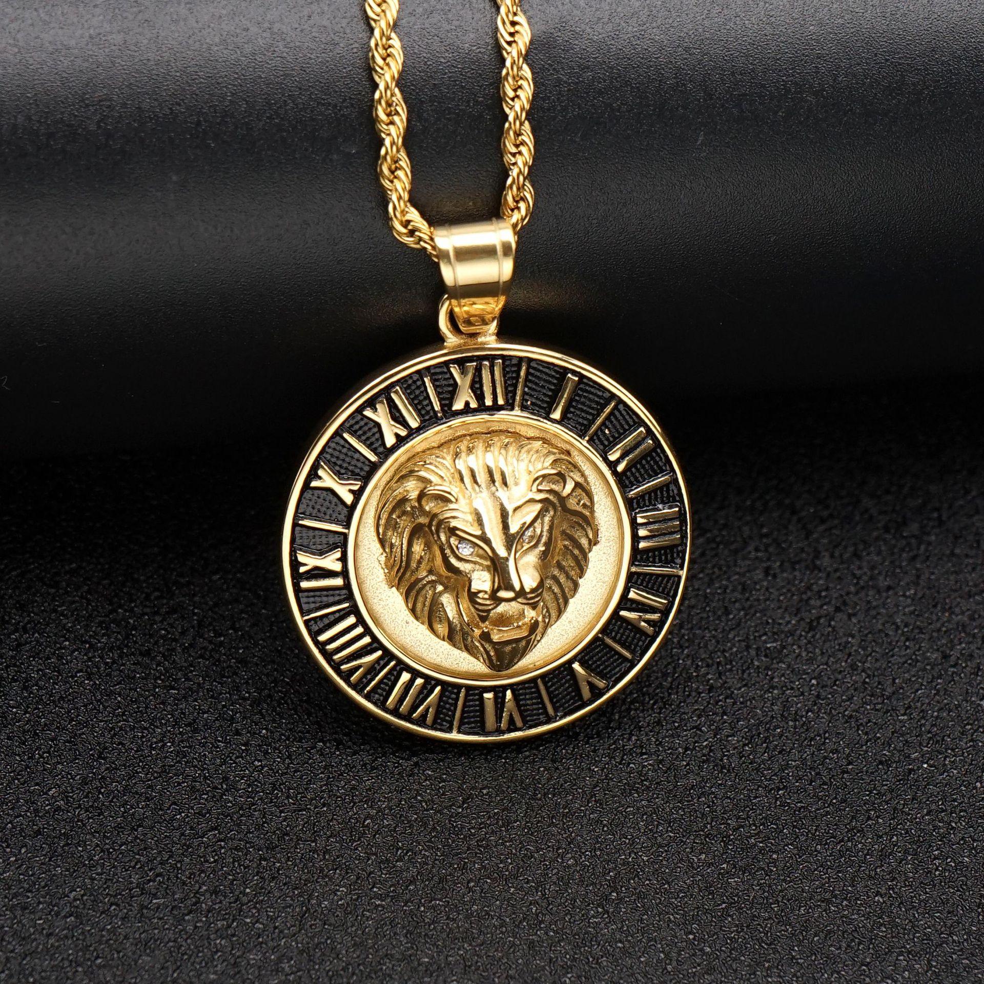 Кулон Новая Мода Хип-Хоп Аксессуары Ожерелье с Головой Льва 50CM