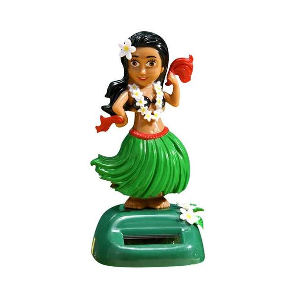 1st Bil Creative Solar Svängande Hawaiian Girl Dockornament Bildekorationer Hula Girl Svängande Tecknad bilprydnadsföremål