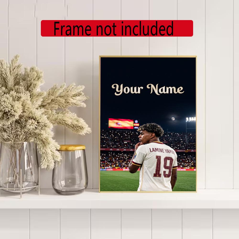 Lamin Yamal Customize Your Name Diamond Painting Round Diamond Diy Frameless Holiday Artwork Suitable For Home Office Wall Decoration