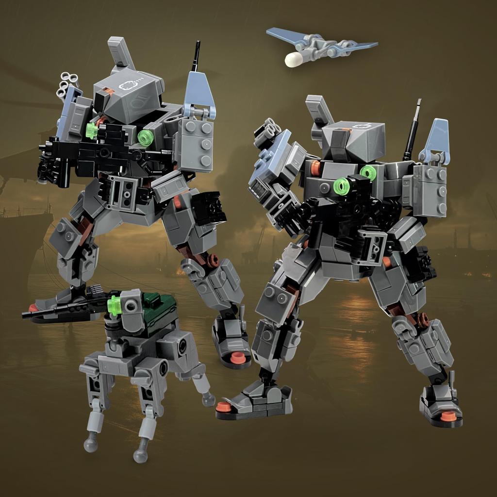 MyBuild Armed Forces Alpha Pathfinder 6020 - Reconnaissance Tactical Mech | Scout Drone & Dog-like Quadrupedal Support Bot | Articulated Robot Model |