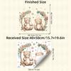 Cute Cartoon Bear on Flower Basket Swing with Stars Wall Stickers, Self-Adhesive Removable Decor for Kids Room Bedroom Decoration