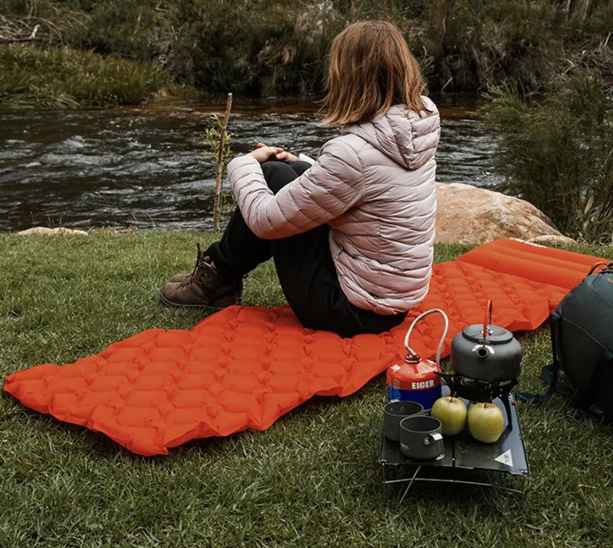 Inflatable Swimming Mattress, Tourist Sleeping Mat, Foldable for a Pillow Tent