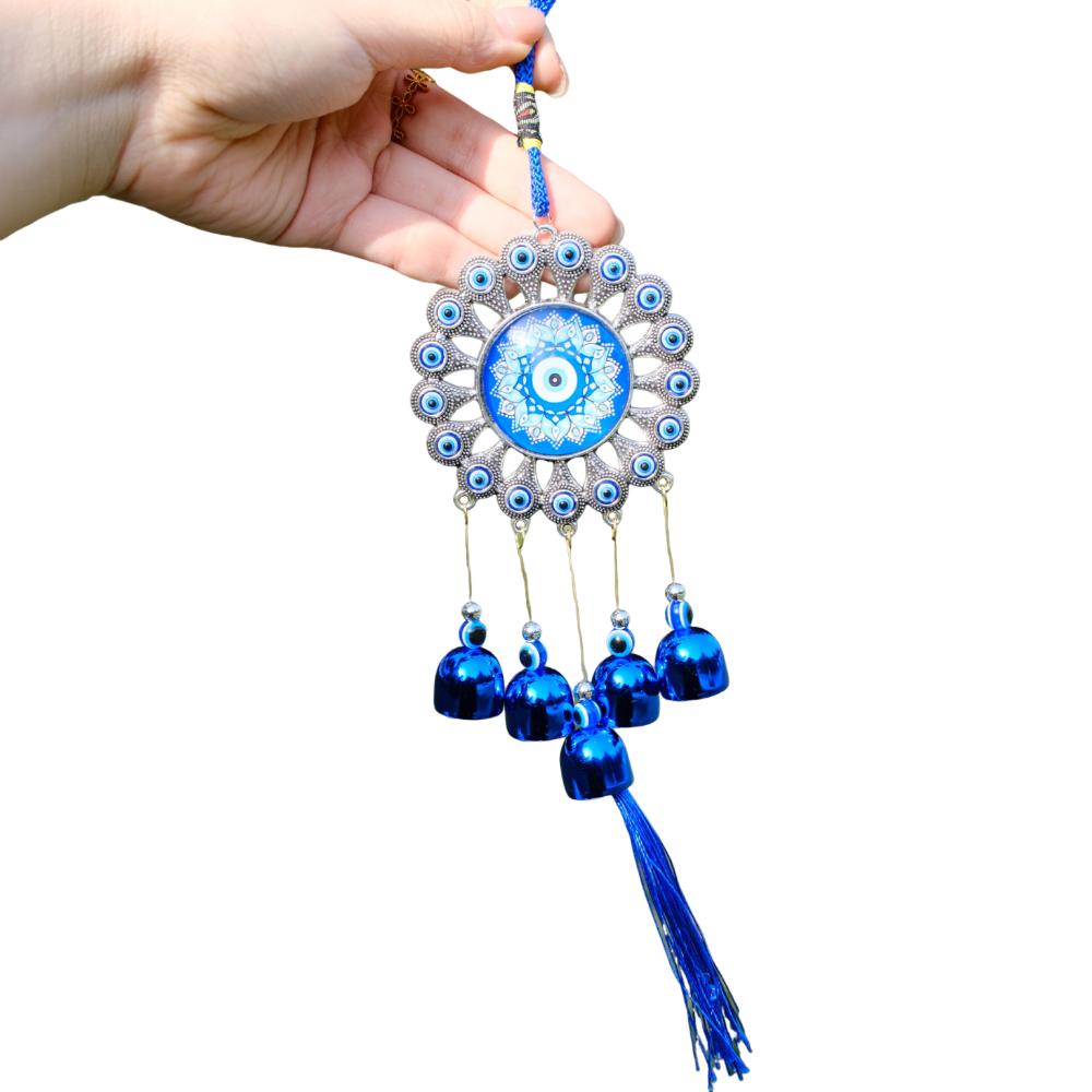 Bells Blue Eyes Wind Chime Handmade Metal Wind Music Bell Car Pendant  Garden Decoration
