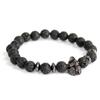 Lava Stone Bracelet, Knight Helmet Charm