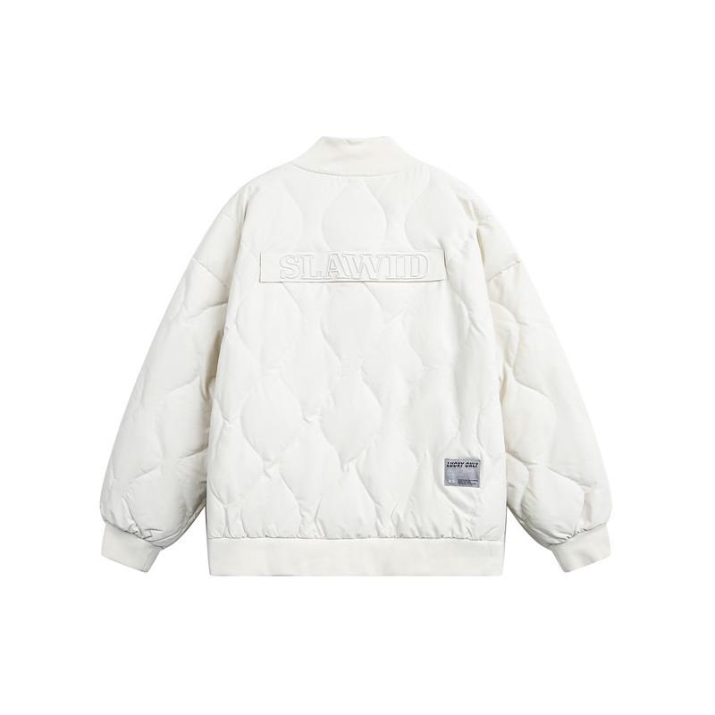 QIYOU 2025 Winter Diamond Pattern Baseball Jacket - Unisex Casual Trendy Style