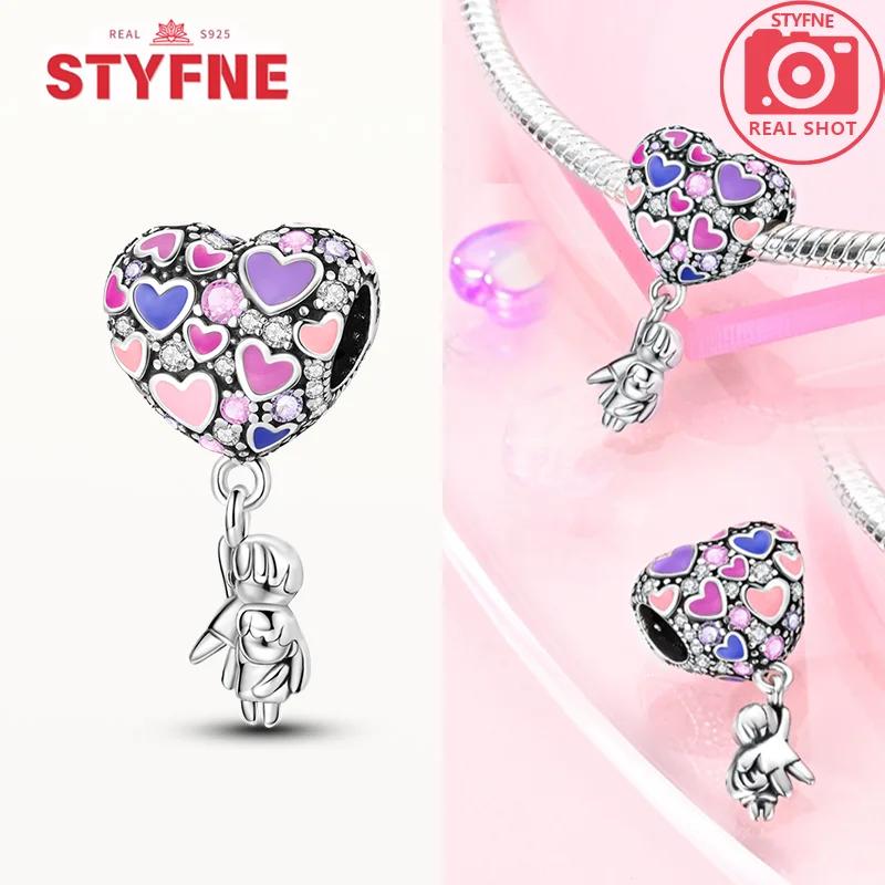 Exquisite Original Couple Love Boy&Girl Dangle Charms Heart Beads Copper Bracelet For Women Diy Jewelry Gift Charms Beads