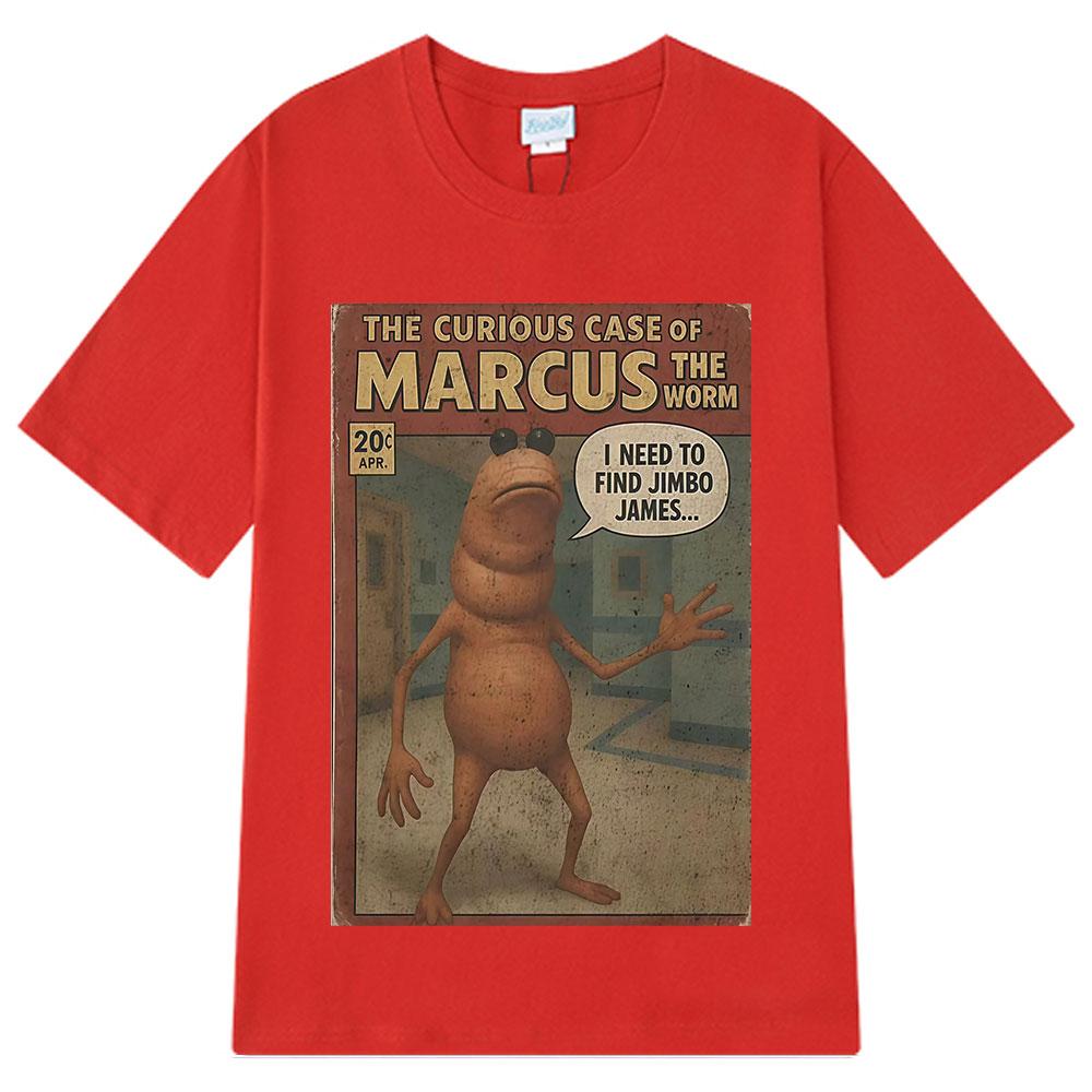 Marcus The Worm Comic Funny Meme T Shirt Men Women Vintage T-shirt Summer Short-sleeved Loose Casual Cotton Harajuku T-shirts