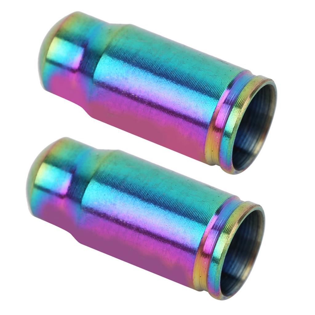 2 Pcs Titanium Alloy Valve Cap for Bike Bicycle Tire Dust Cover Road Bicycles Accessories