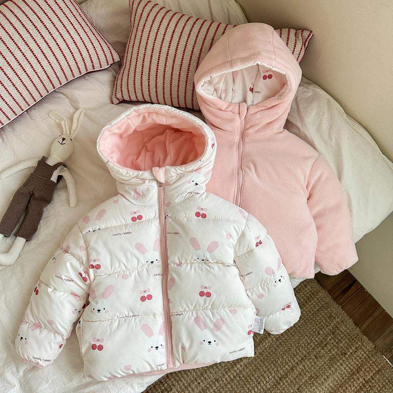 Autumn and Winter Double-sided Down Cotton Jacket, Children's Thick and Plush Children's Clothing, Short Jacket, Jacket